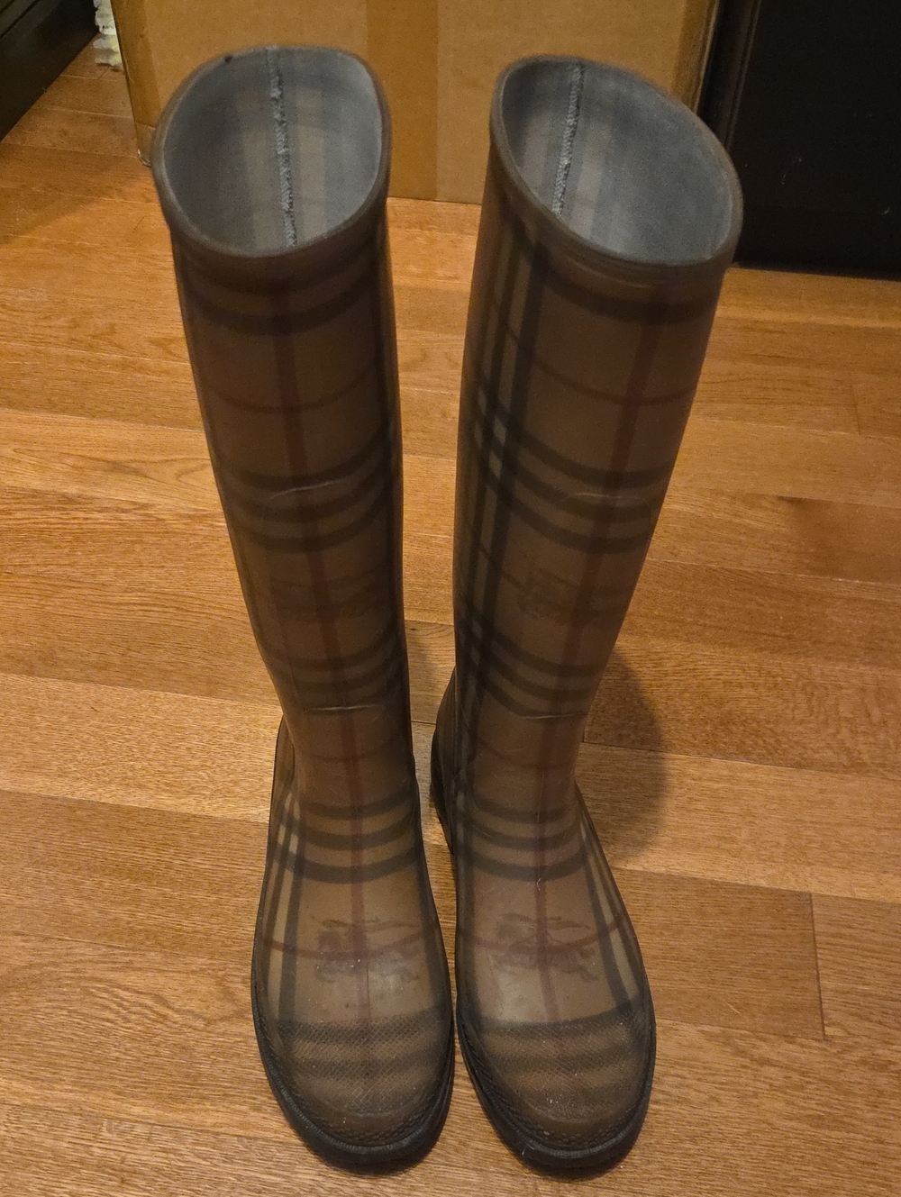 Burberry Plaid Knee-High Rain Boots